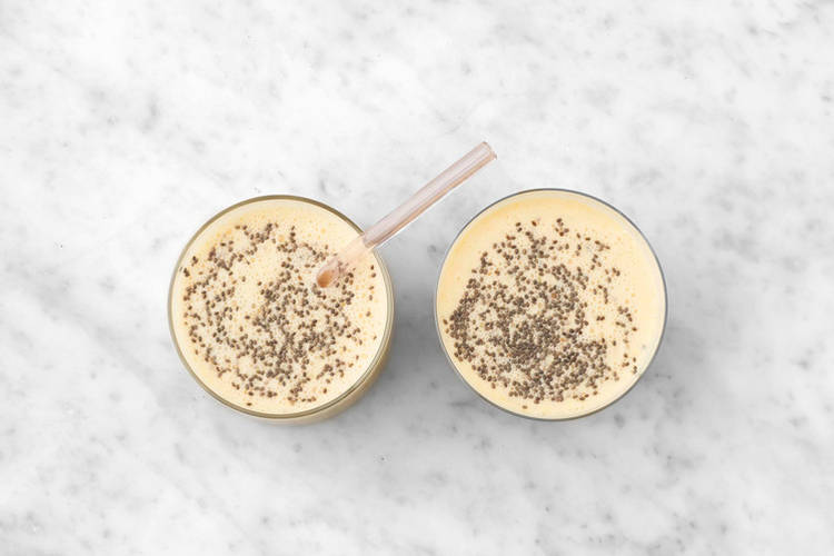 Orange dream smoothie met mango en passievrucht