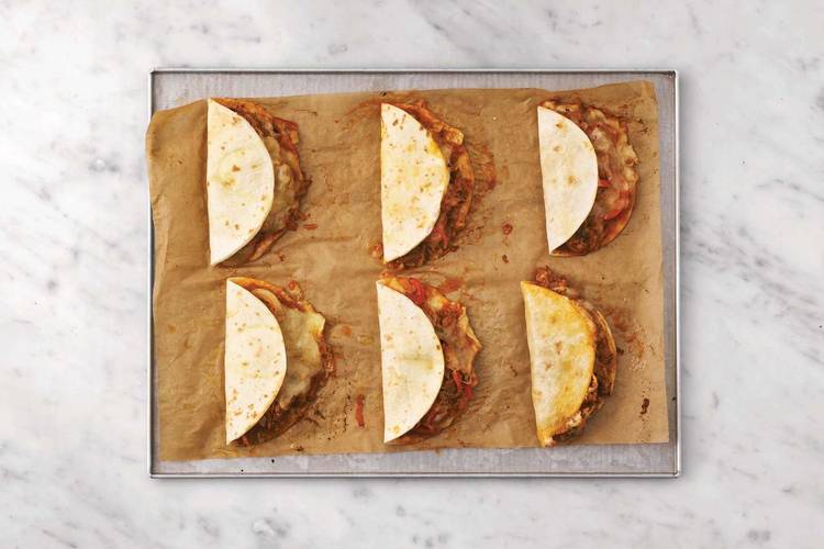 Bake the quesadillas