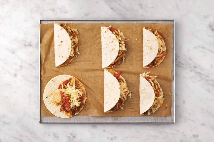 Assemble the quesadillas