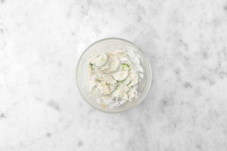 Make the cucumber raita