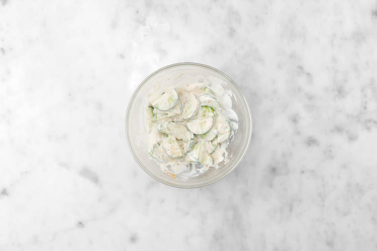 Make the cucumber raita