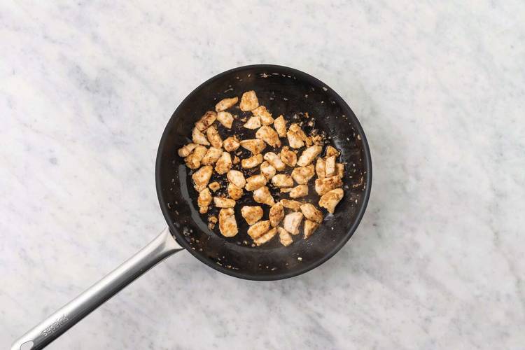 Cook the chicken & prawns