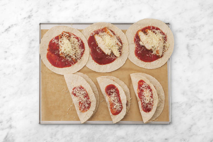 Monta y hornea los wraps