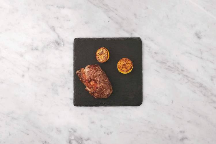 Cook the beef & halloumi