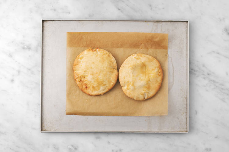 Bake the garlic flatbreads