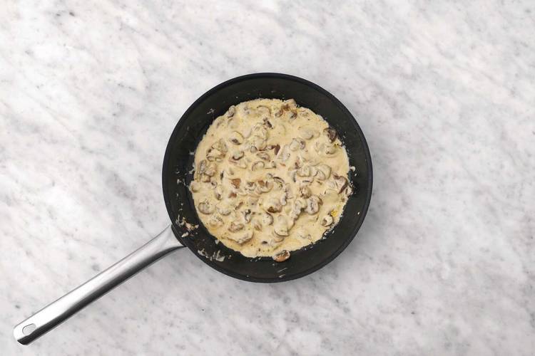 Make the mushroom sauce