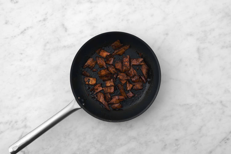 Steg vegansk kebab og bacon