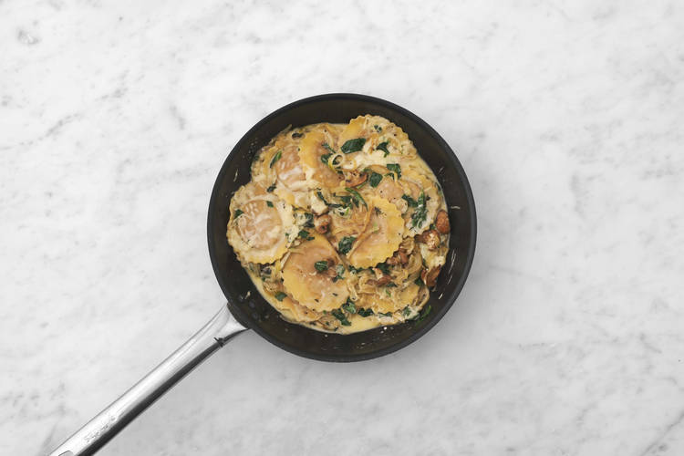 Finish sauce and broil