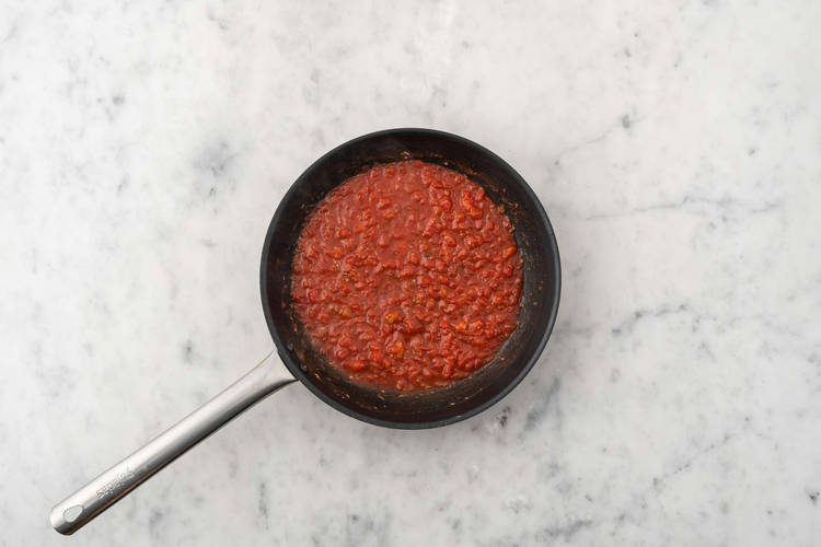 Cook sausage and make sauce