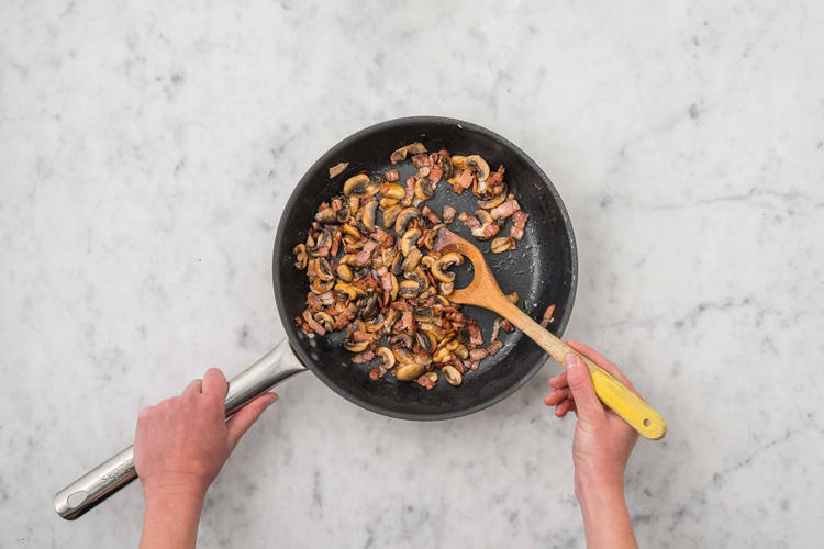 Stek bacon och svamp