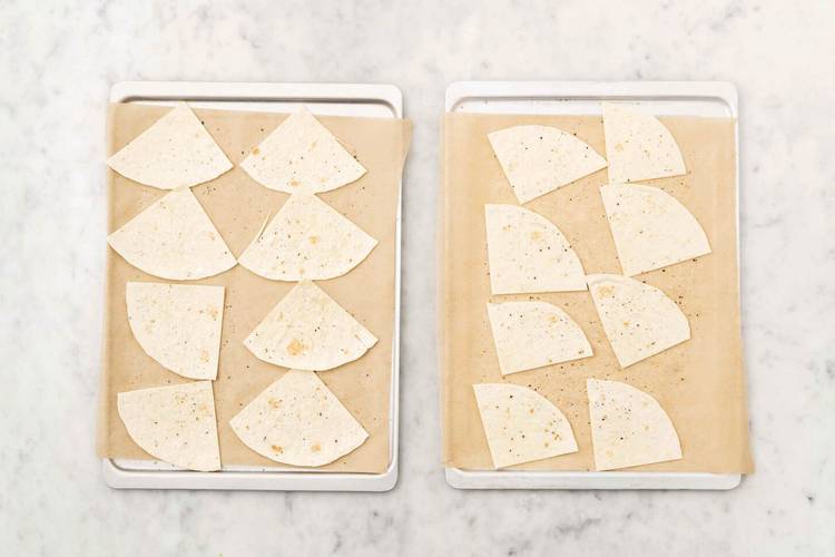 Bake the tortilla wedges
