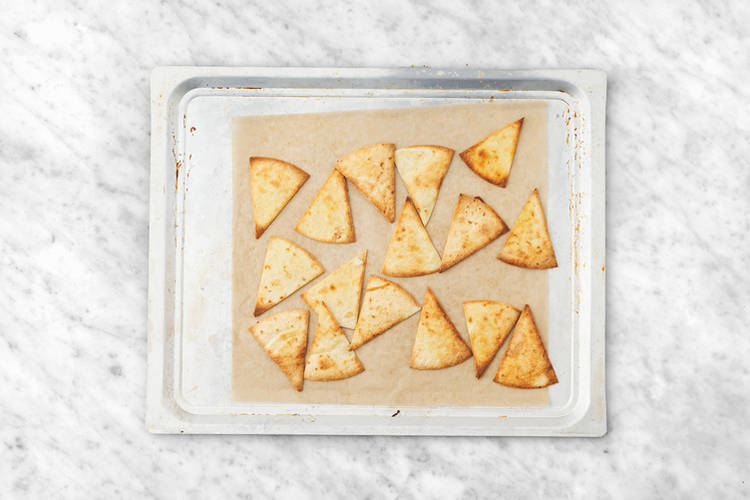 Bake the tortilla wedges
