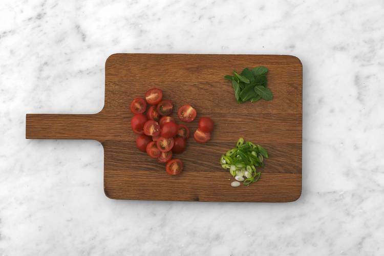 Get prepped & cook the halloumi