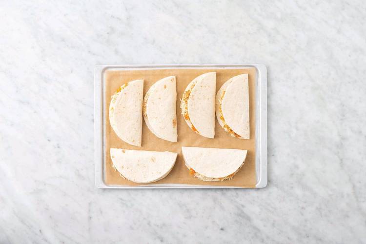Bake the quesadillas