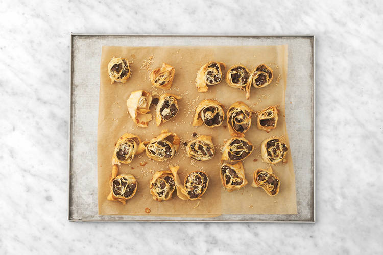 Bake the filo-wrapped bites