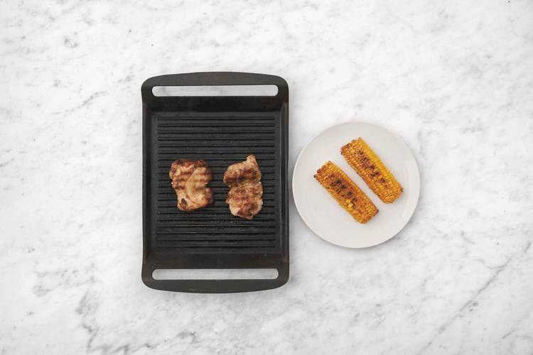 Grill the chicken & corn