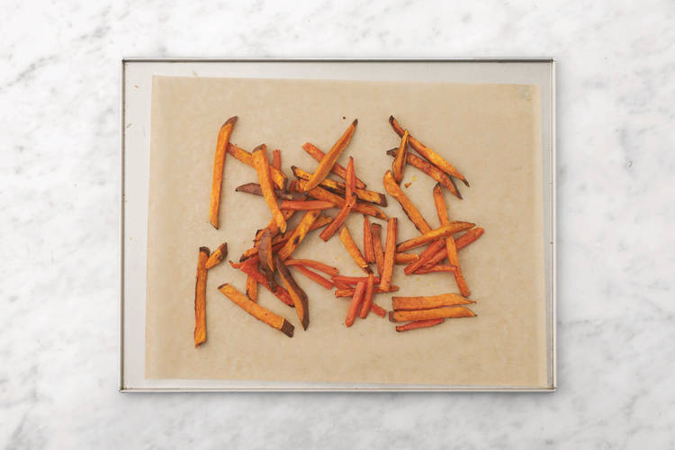 Bake the veggie fries