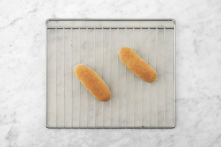 Make the slaw & toast the buns