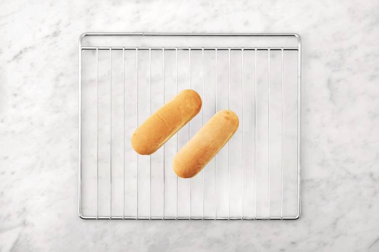 Bake the hot dog buns