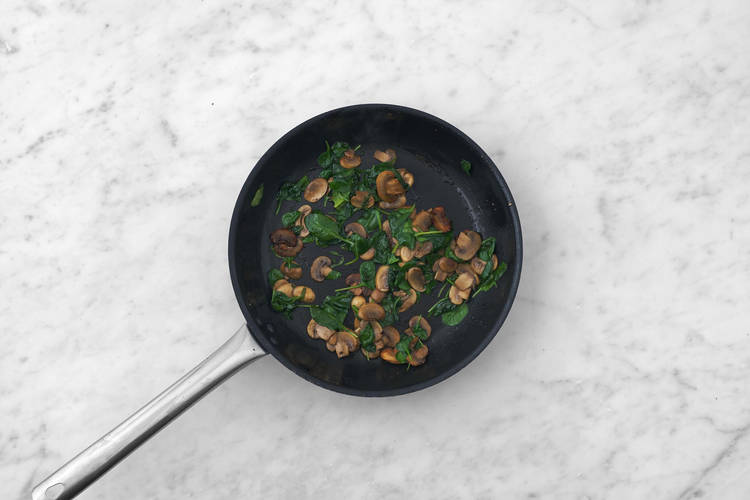 Fry the Mushrooms and Spinach
