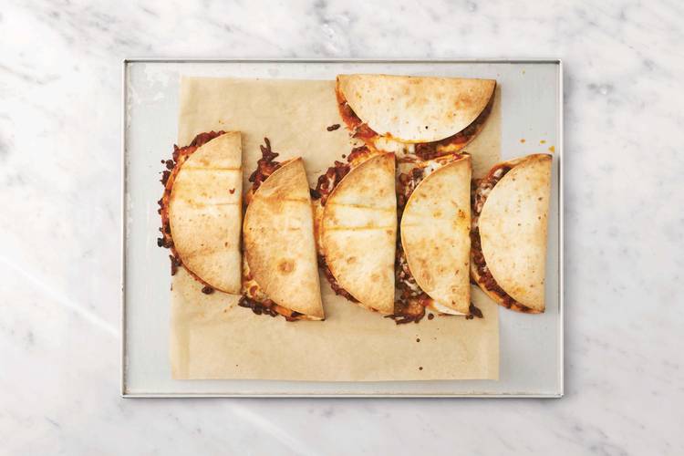 Bake the quesadillas