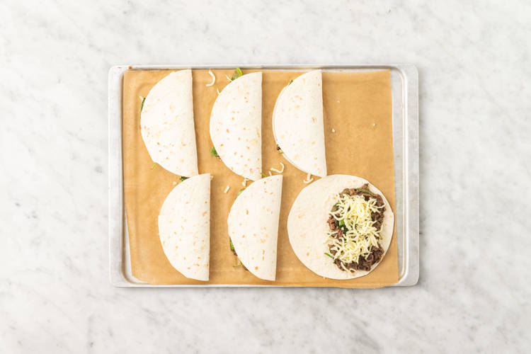 Bake the quesadillas