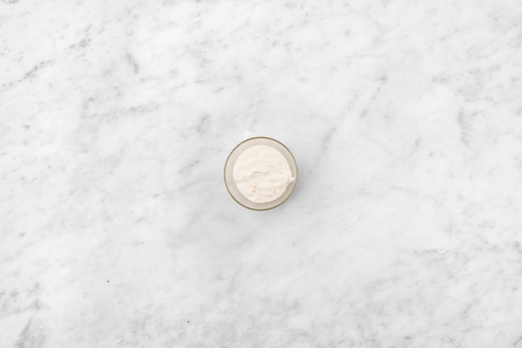 Make the garlic yoghurt