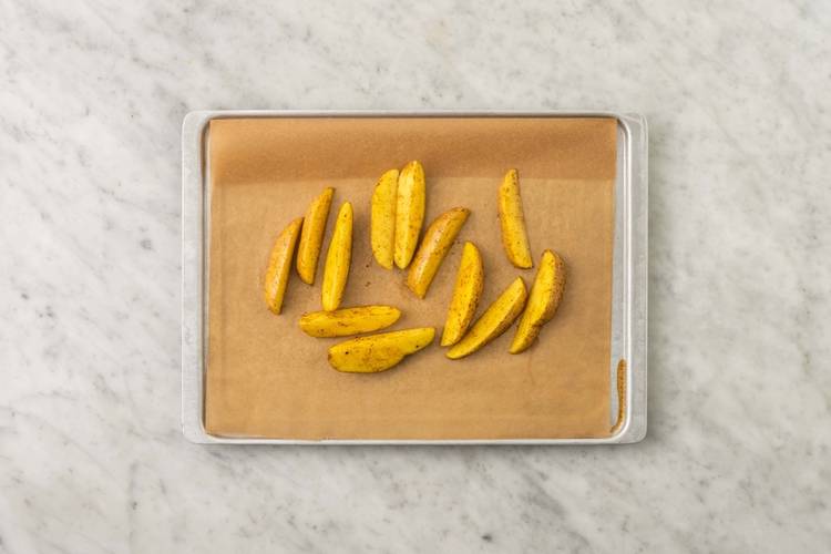Prep and cook potato wedges
