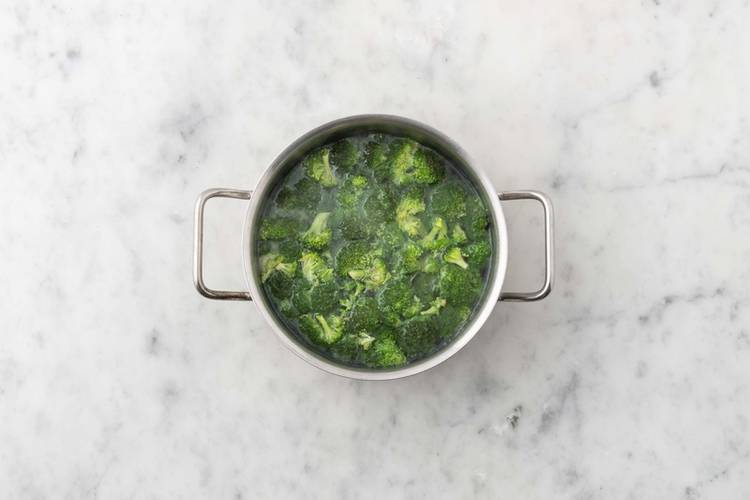Prep and blanch broccoli