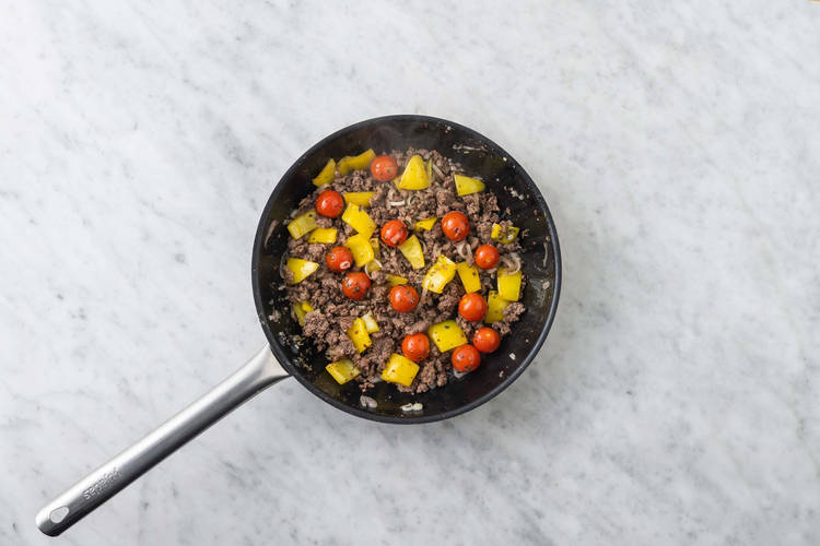 Steg kød og grøntsager