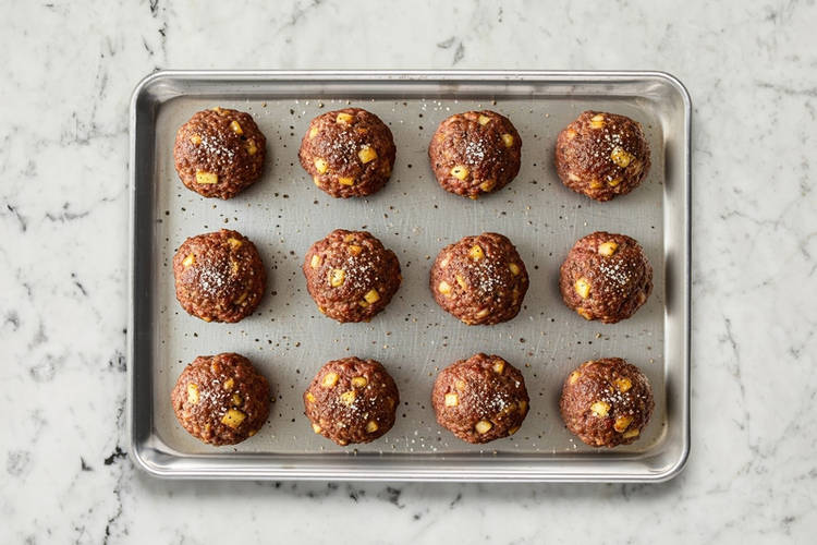 Form and roast Beyond Meat® meatballs