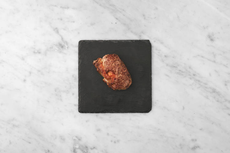 Cook the beef & halloumi