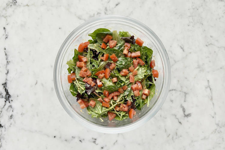 Make salad and horseradish dip