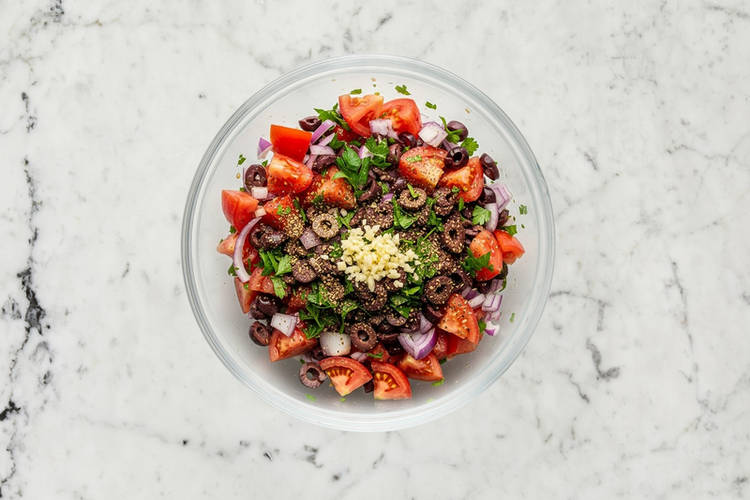 Make bruschetta sauce