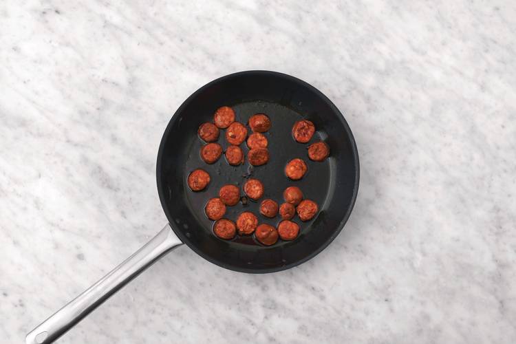 Cook the chorizo