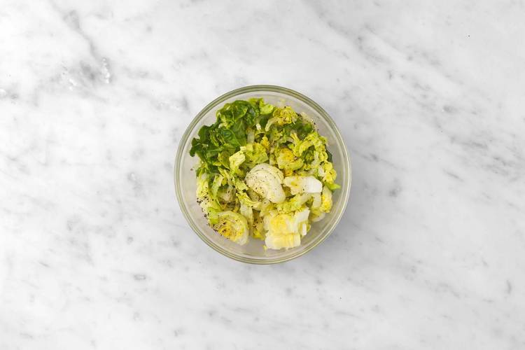 Dress the cos lettuce