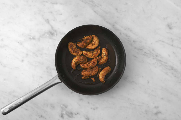 Cook the chicken & prawns