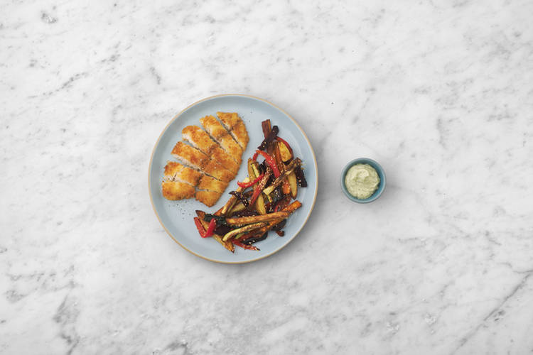 Cook the crumbed chick'n