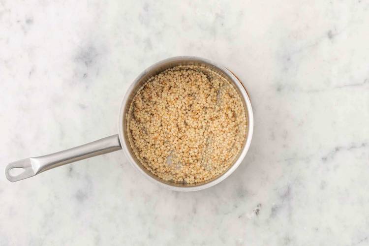 Start the pearl couscous