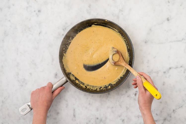 Make the peppercorn sauce 