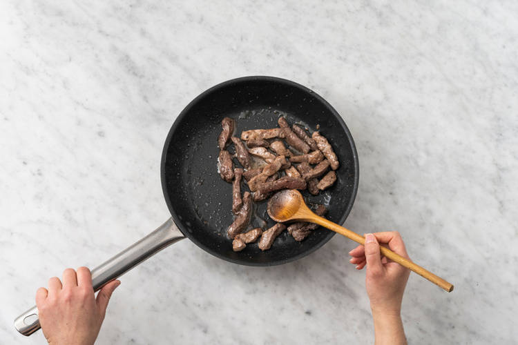 Get prepped & cook the beef 