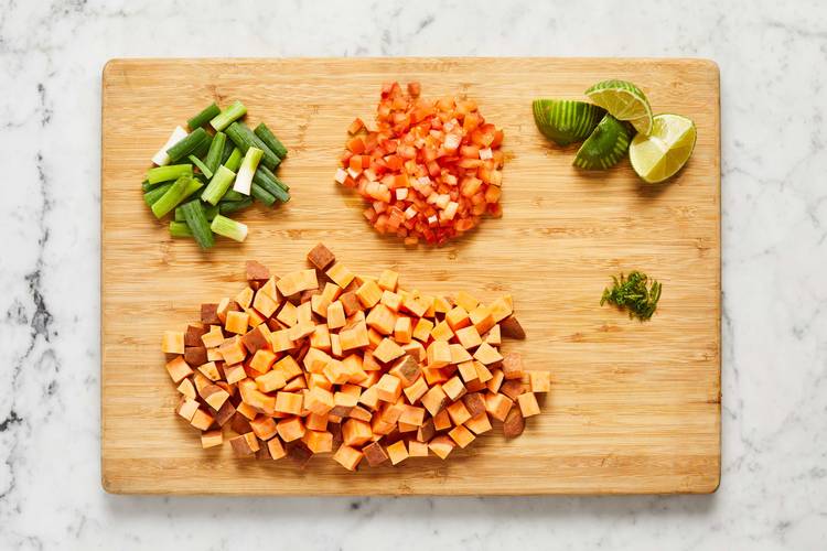 <p>Prep & Start Potatoes</p>