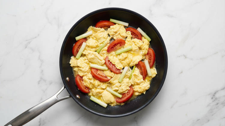 Cook Veggies & Add Eggs