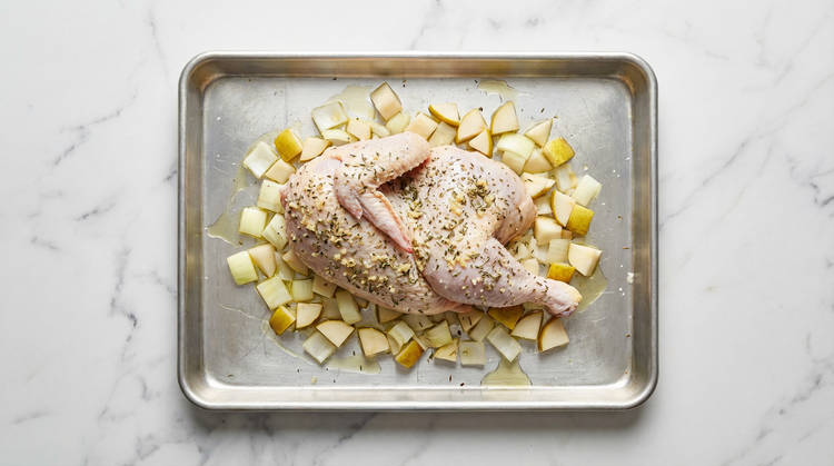 Season Chicken, Onion & Pear