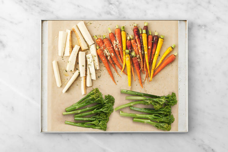 Roast the baby broccoli