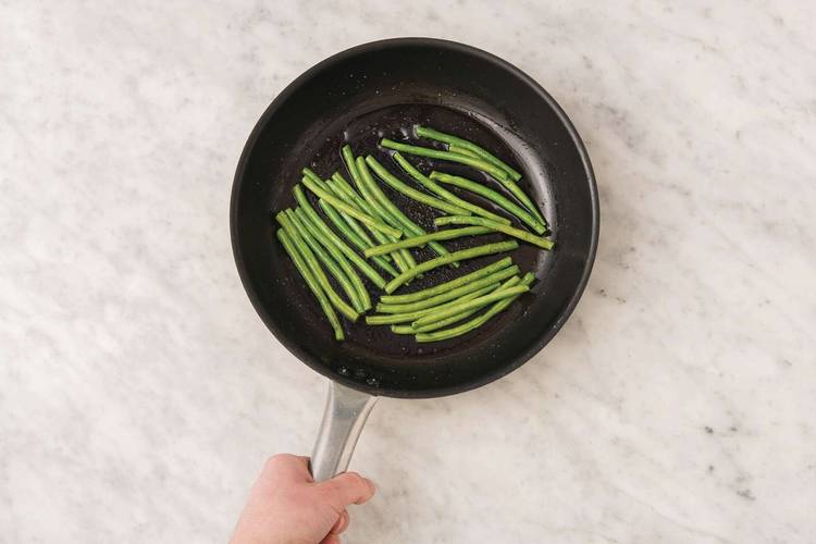 Cook the green beans 