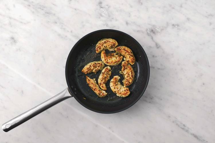 Cook the crumbed chick'n