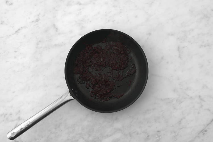 Cook the beetroot relish