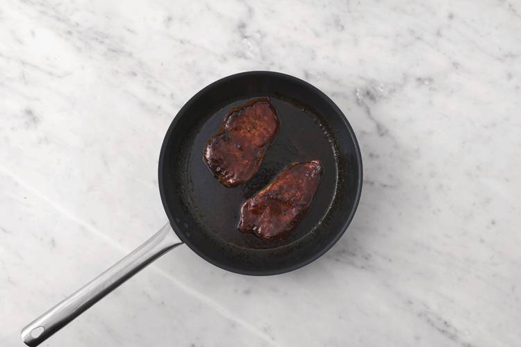 Cook the venison steak