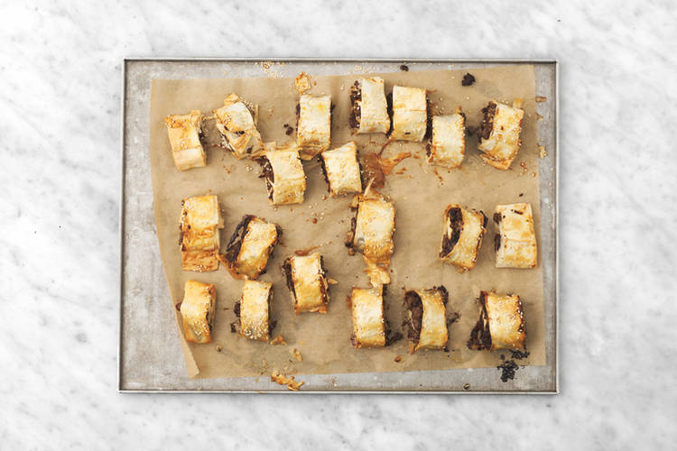 Bake the filo-wrapped bites